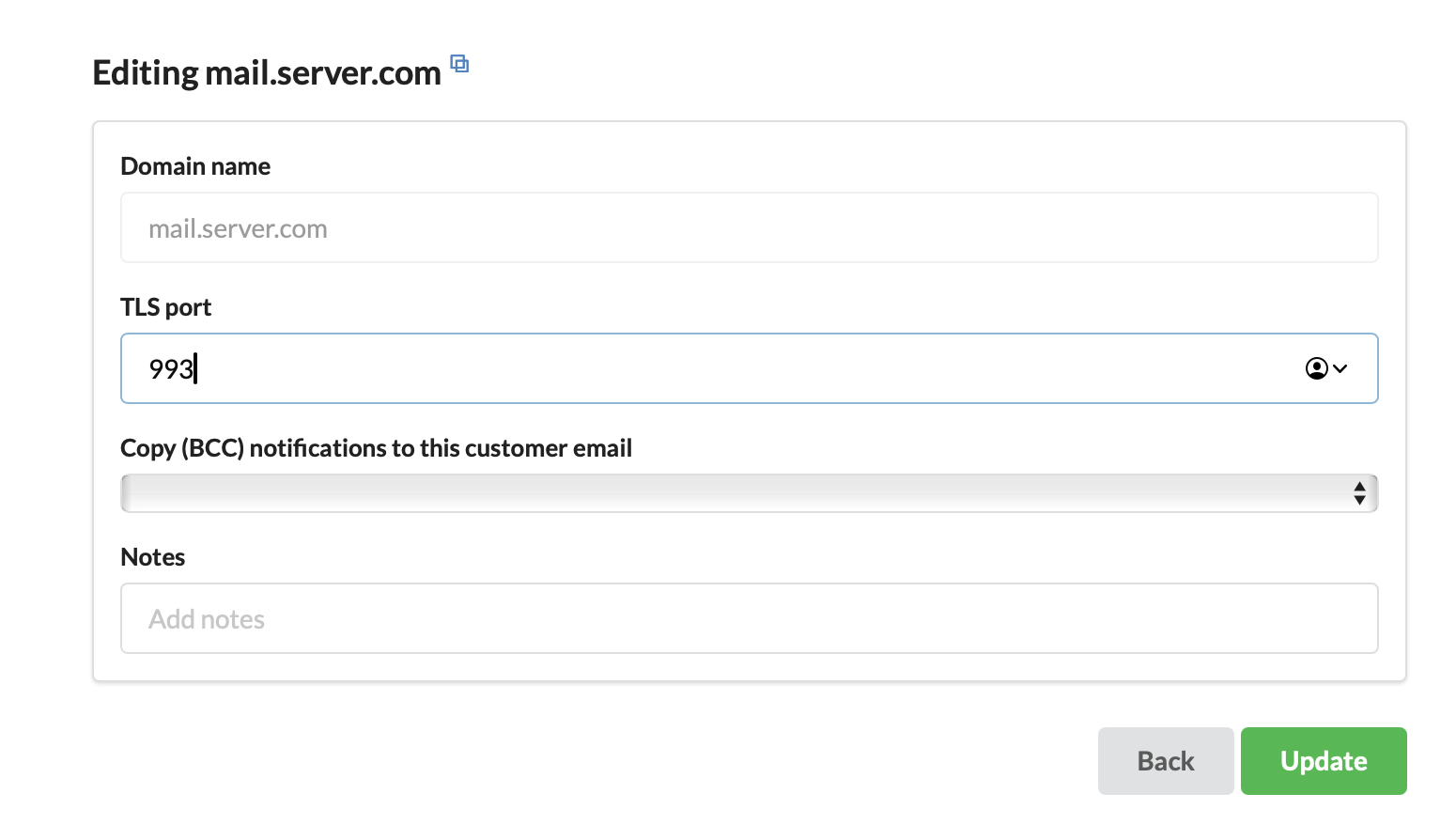 Configuring a custom port for IMAP SSL monitoring in SSLreminder